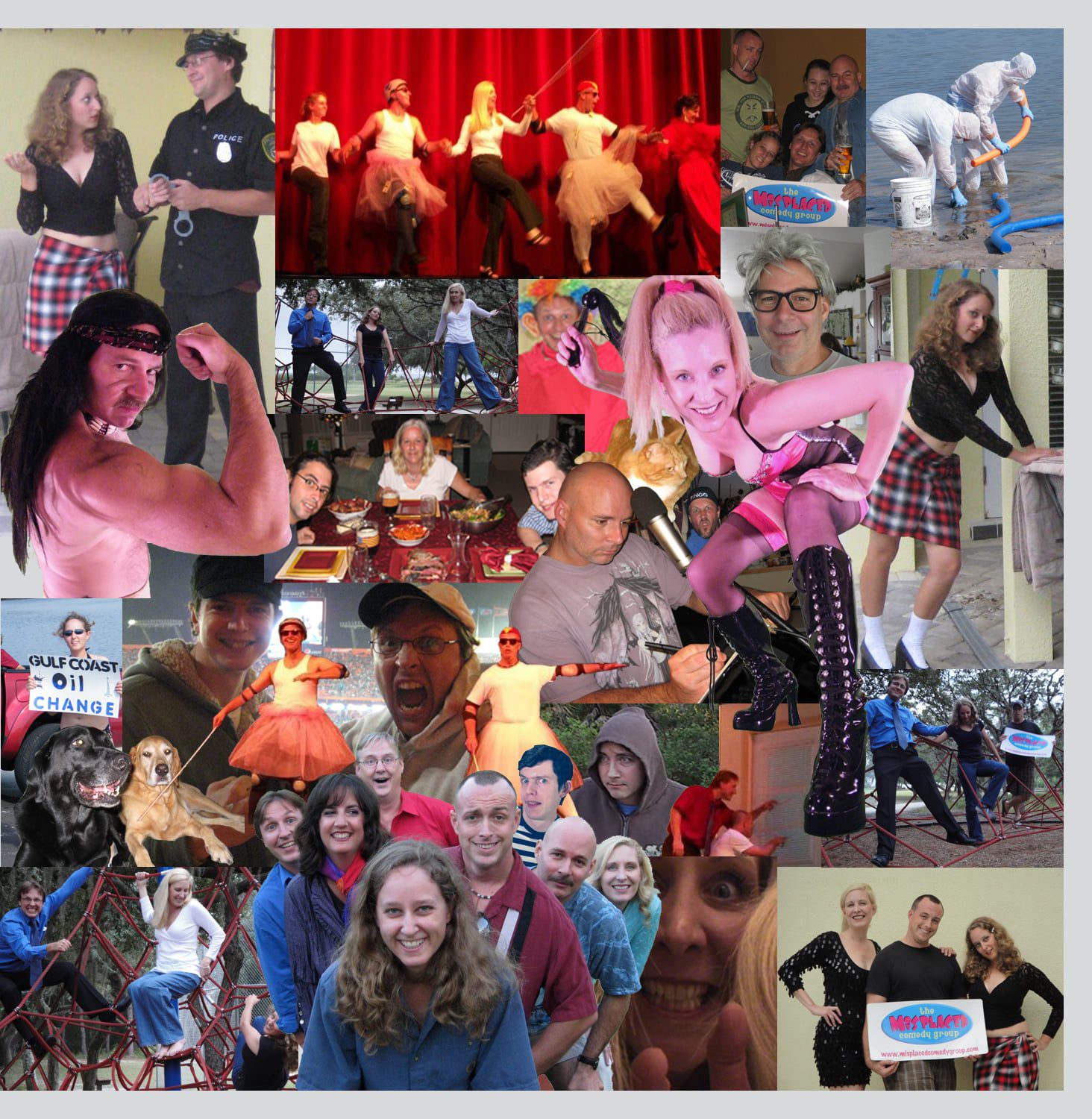 Colorful collage of people in various activities