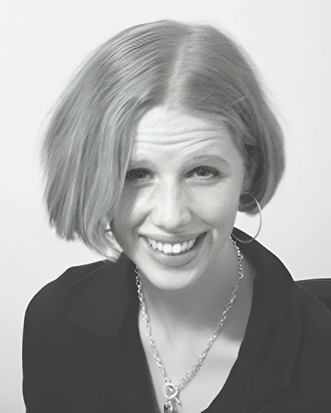 Smiling woman with short bob haircut